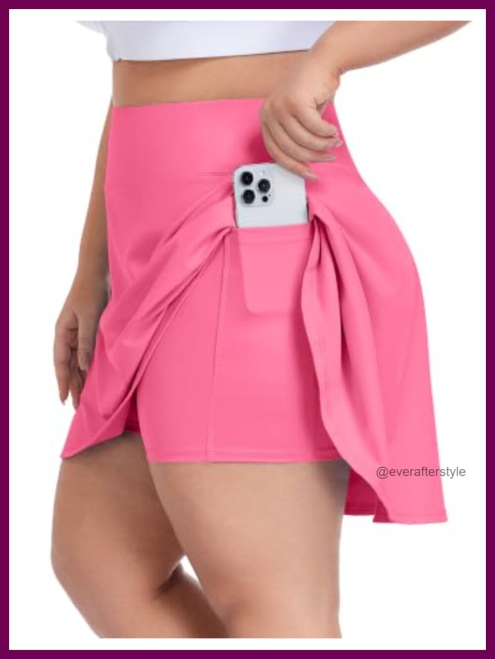 Plus Size Tennis Skort with Built-In Shorts Pleated Athletic Golf Skirt